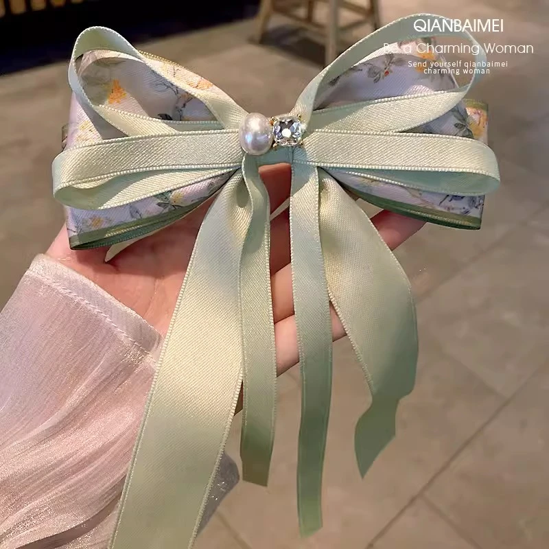 小步舞曲洋气蝴蝶结发夹头饰女新款新中式夹子女发饰后脑勺弹簧夹