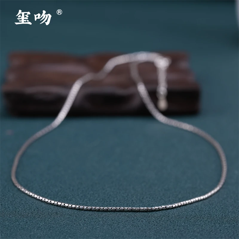 链子925银 【玺吻】s925银 气质百搭款纯银蛇骨链 简约气质百搭素款