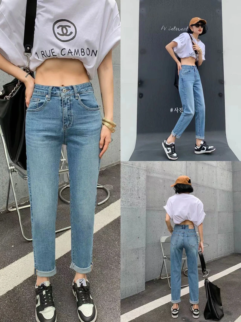 米拉瑞奇牛仔裤12866高腰百搭显瘦版裤