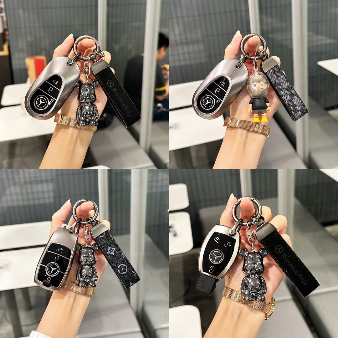 奔驰e300l钥匙套E级C级c260l/c200l/a200l/glc300lgla200壳扣男包