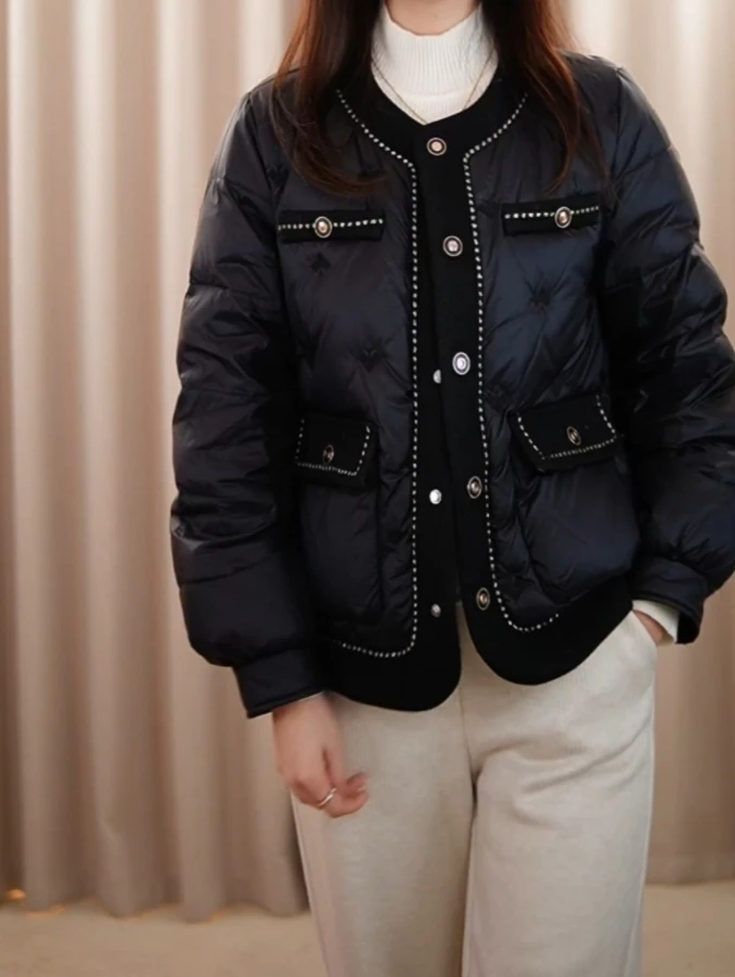 【现货】】时尚百搭女装小香风减龄洋气显瘦百搭冬季小香风外套棉服