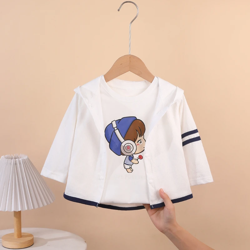 婴儿薄款空调衫透气宝宝夏季防嗮衣纯棉男女外出服潮帅百搭小外套