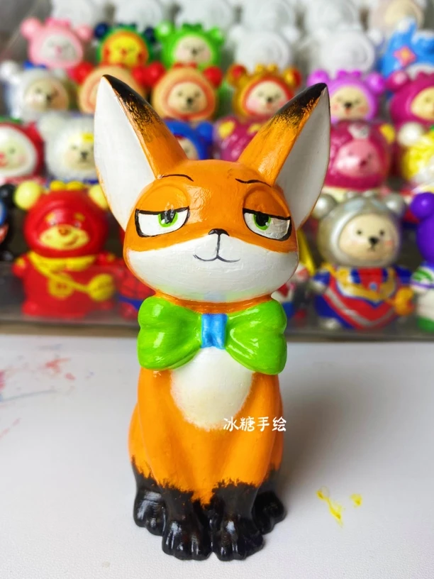 9㎝蝴蝶结正坐吉吉猫立体小石膏娃娃白胚diy手绘涂鸦涂色夜市摆摊