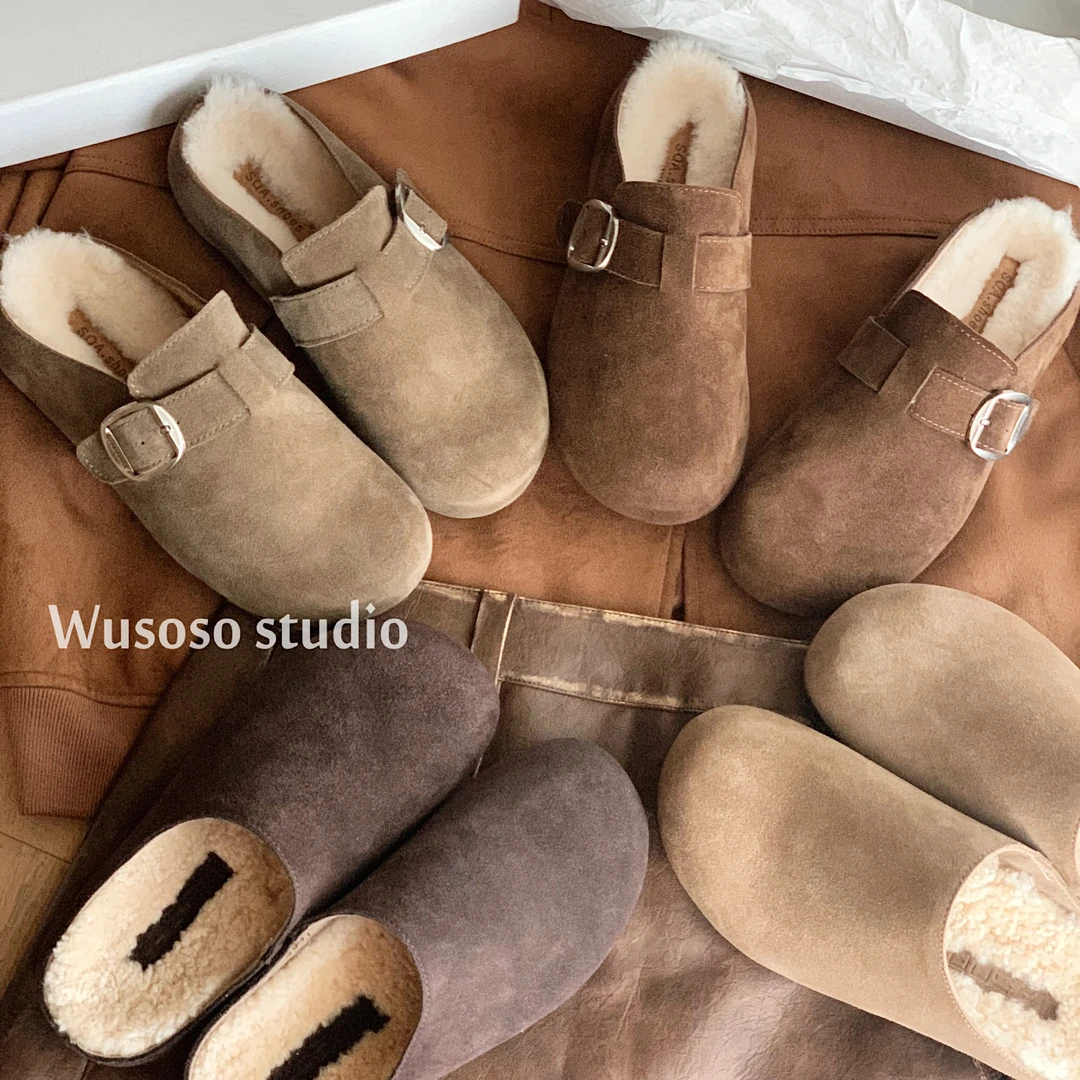 【soso】24new｜row升级版软乎乎毛毛拖勃肯半拖 勿水洗