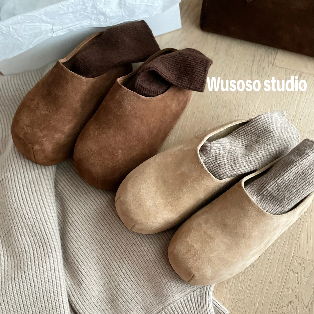 【soso】24new｜卡皮巴拉圆头厚底增高6cm一脚蹬勃肯拖鞋