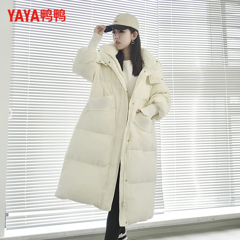 YAYA/鸭鸭2023年秋冬加厚通勤保暖中长款羽绒服轻暖感
