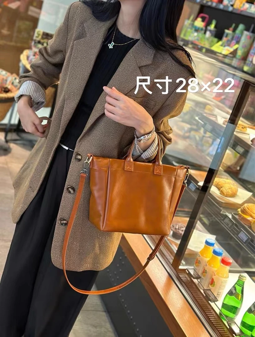 梦莲娜头层树膏牛皮手拎单肩斜挎包3151