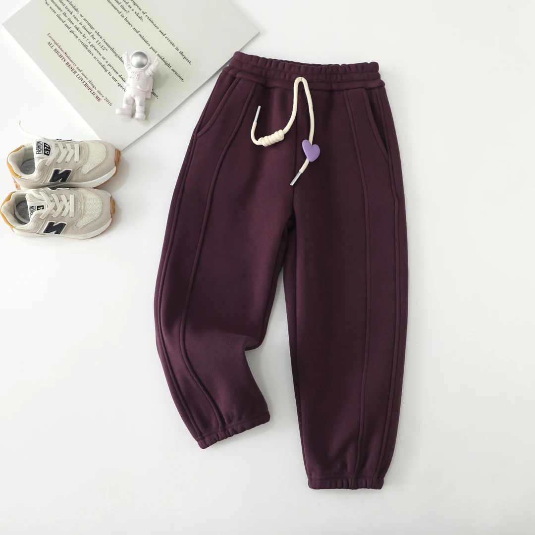 男女童秋冬季新款加绒加厚防风裤