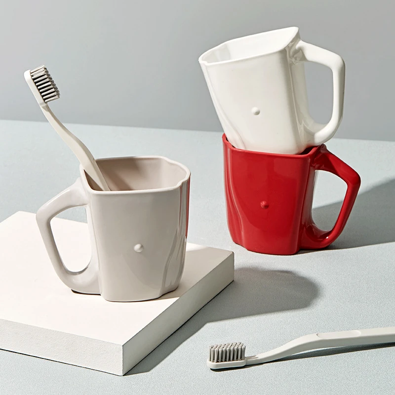 旅行卡通海豚漱口杯家用可爱洗漱出差便携式旅游手柄塑料刷牙杯