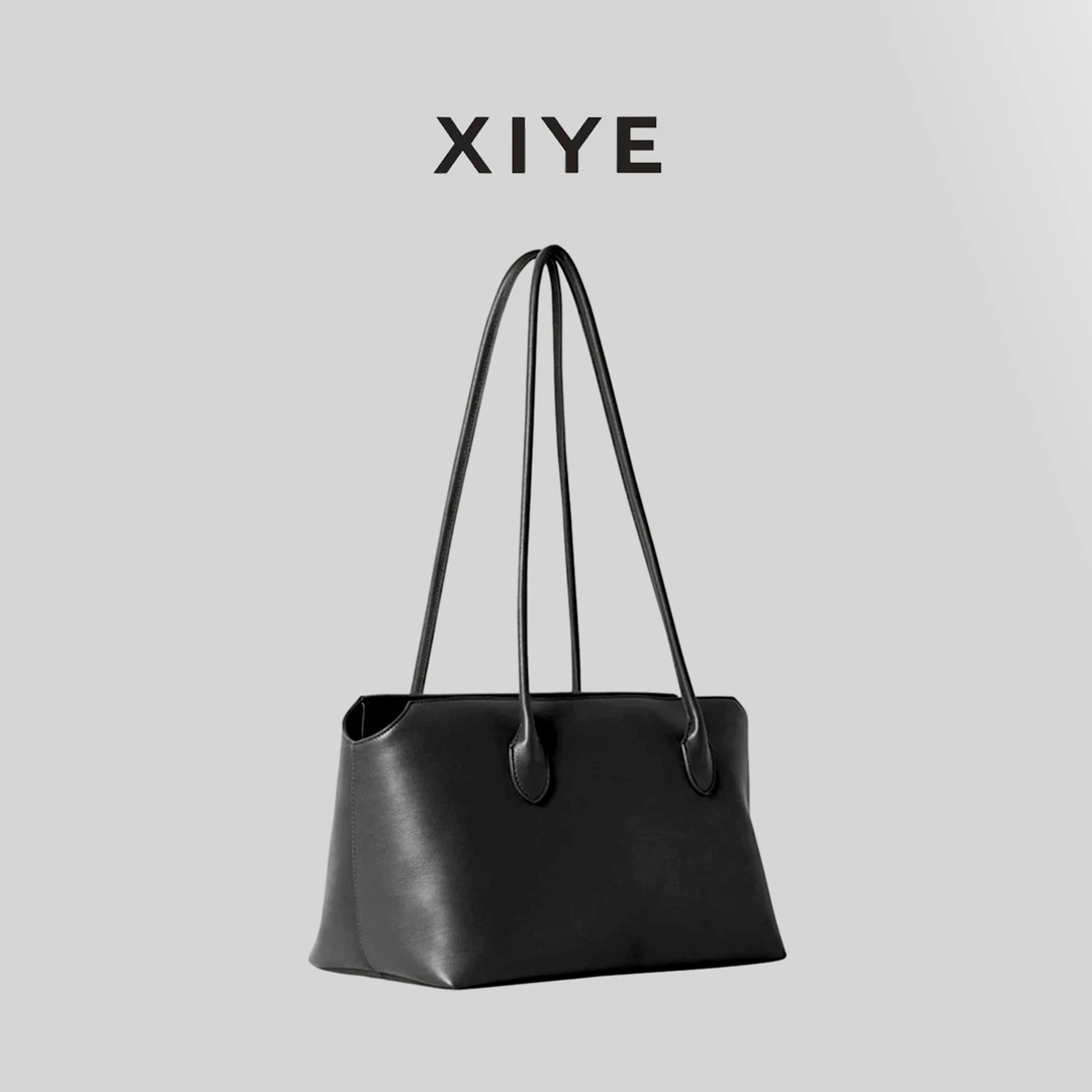 【XIYE】高端轻奢时尚百搭黑色简约手拎包女士经典休闲手提包通勤