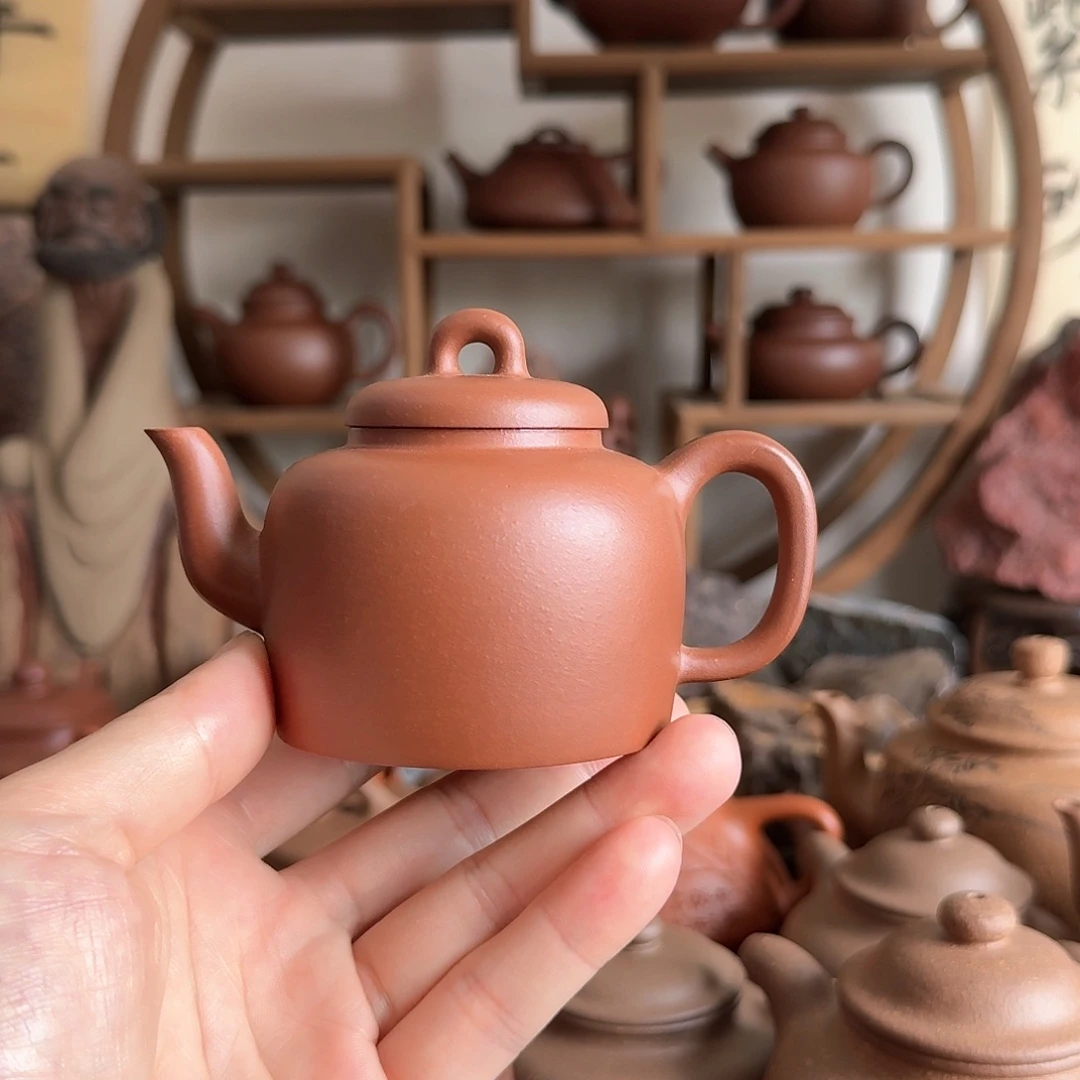 紫砂茶壶纳福150cc嫩红皮龙