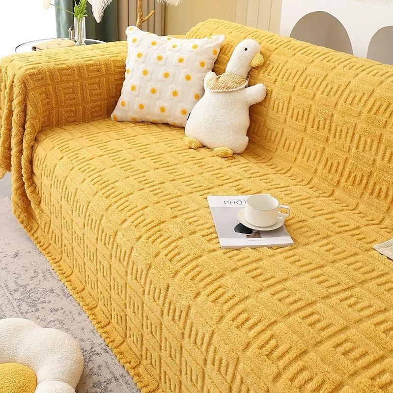 通用毛绒沙发盖布网红ins风沙发巾冬季全包万能防滑罩毯全盖
