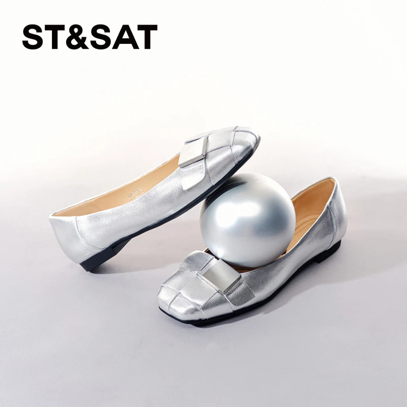 【量极反转】通勤浅口单鞋平底鞋2024春新一脚蹬软底女鞋SS4111113A