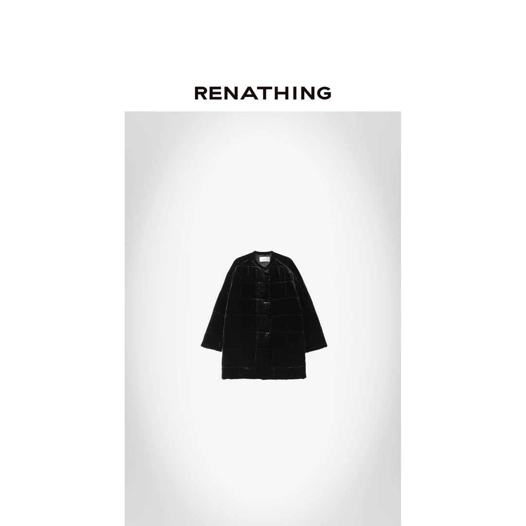 【RENATHING】简约圆领丝绒保暖面包服