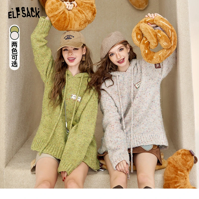 【芋总】妖精的口袋彩虹跳跳糖彩色圈圈纱套头毛衣2024秋季