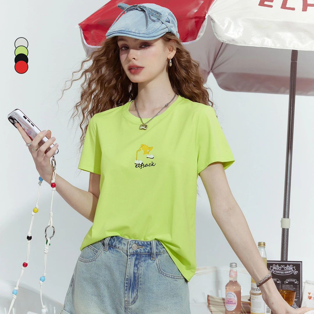 5121【赵老板】妖精的口袋夏款修身短袖T恤女百搭短款上衣