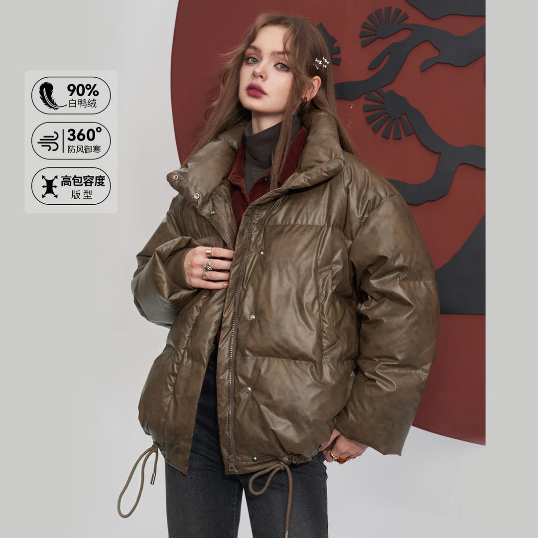 1465【金拐子专属】东方美拉德系列2023年冬季款加厚短款立领羽绒服