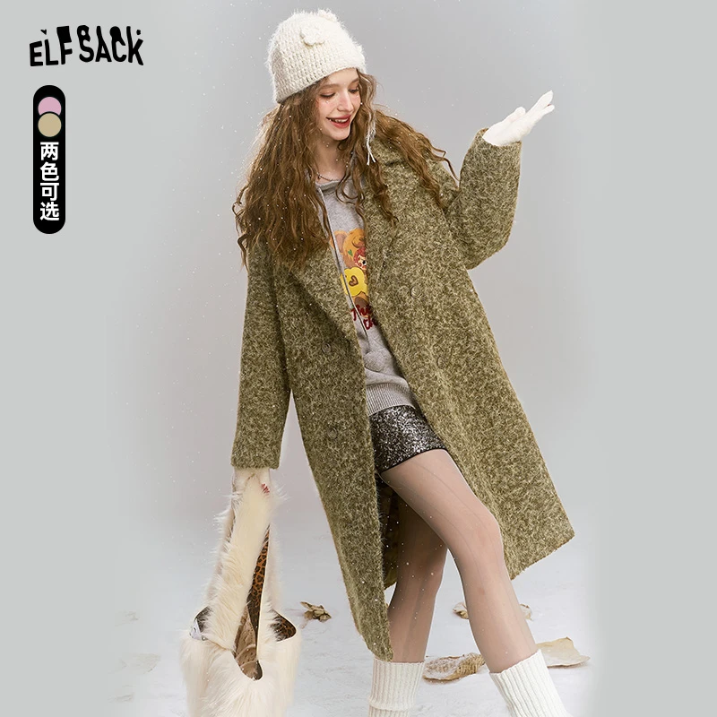 8115【金拐子专属】妖精的口袋复古双面呢子大衣女2024年冬新款小