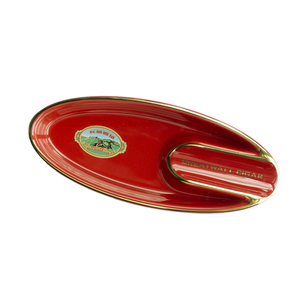 Greatwall/长城长城GREATWALL雪茄单槽烟灰缸中国红国礼红