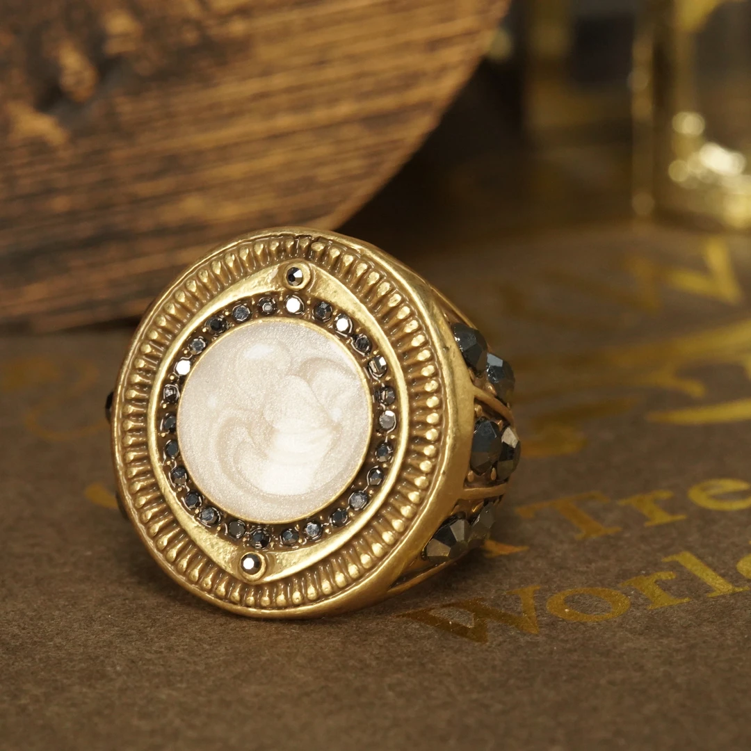 铜合金戒指 轻奢高贵法式中古复古巴洛克戒指 A-5086