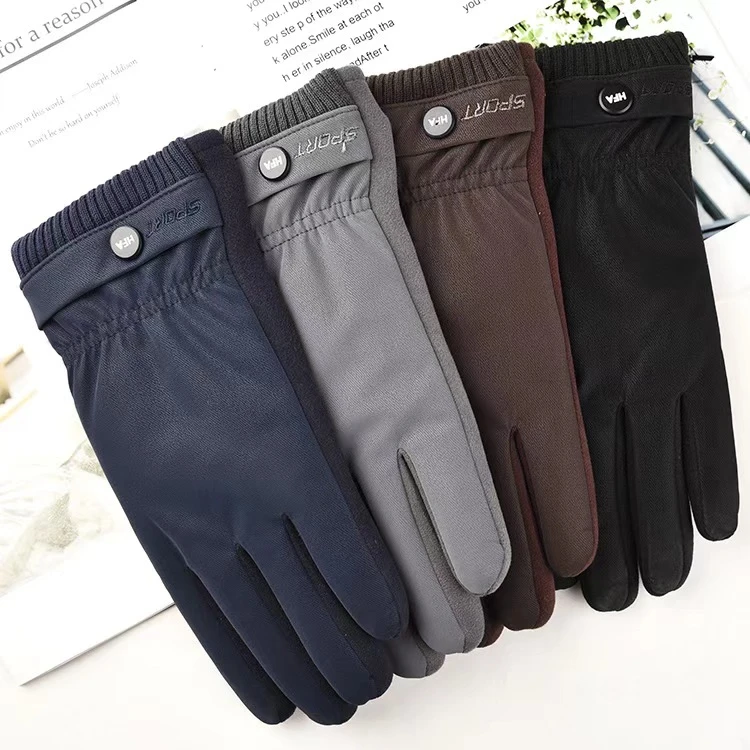 冬季男士骑行户外手套加绒保暖舒适时尚休闲薄款加厚防风弹力秋冬