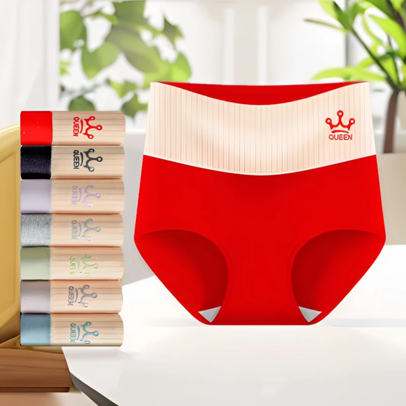 女士本命年高弹短裤三角内裤中高腰大码纯全棉透气性感抑菌妈妈