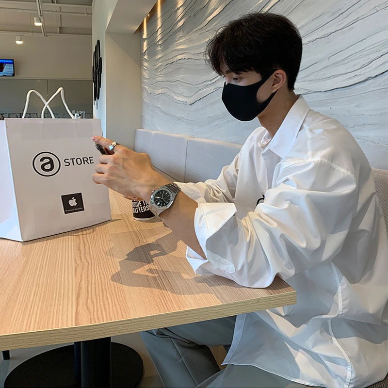 纯白色衬衣英伦雅痞男装谢尔比衬衫男款长袖高级感轻熟风西装内搭