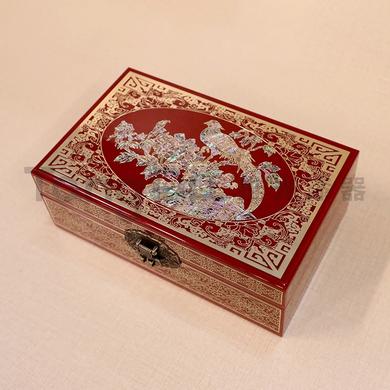 首饰盒/箱 平遥唐都漆器饰品收纳盒国风传统非遗手工技艺铜丝镶嵌