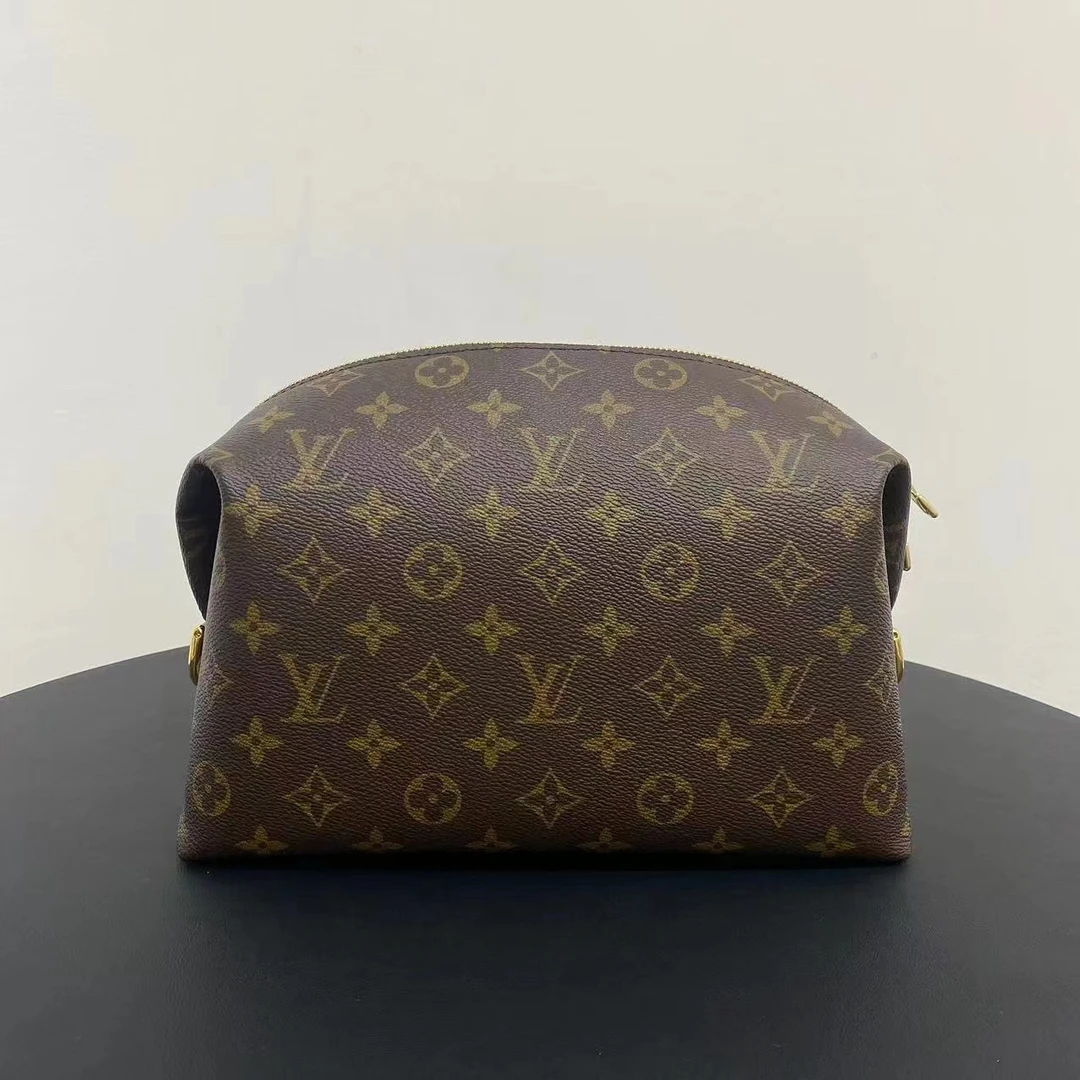 99新 LouisVuitton/路易威登 lv老花大号化妆手拿包