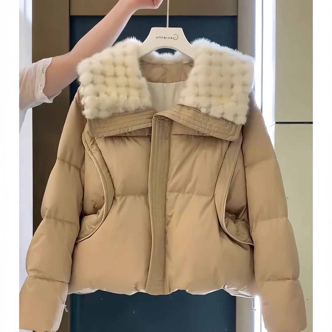 2023冬季新款胖mm显瘦小香风棉服外套女小个子加厚面包服短款棉袄