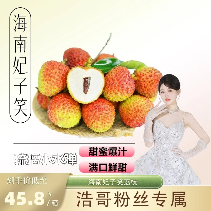 海南爆汁妃子笑荔枝当季新鲜水果3斤/4.5斤肉厚汁多