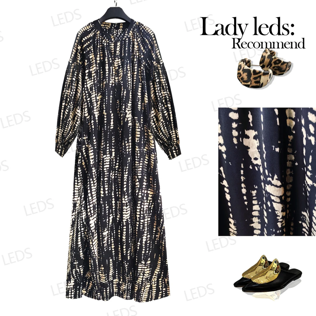 LEDS S463夏季新款轻奢时尚宽松长款连衣裙