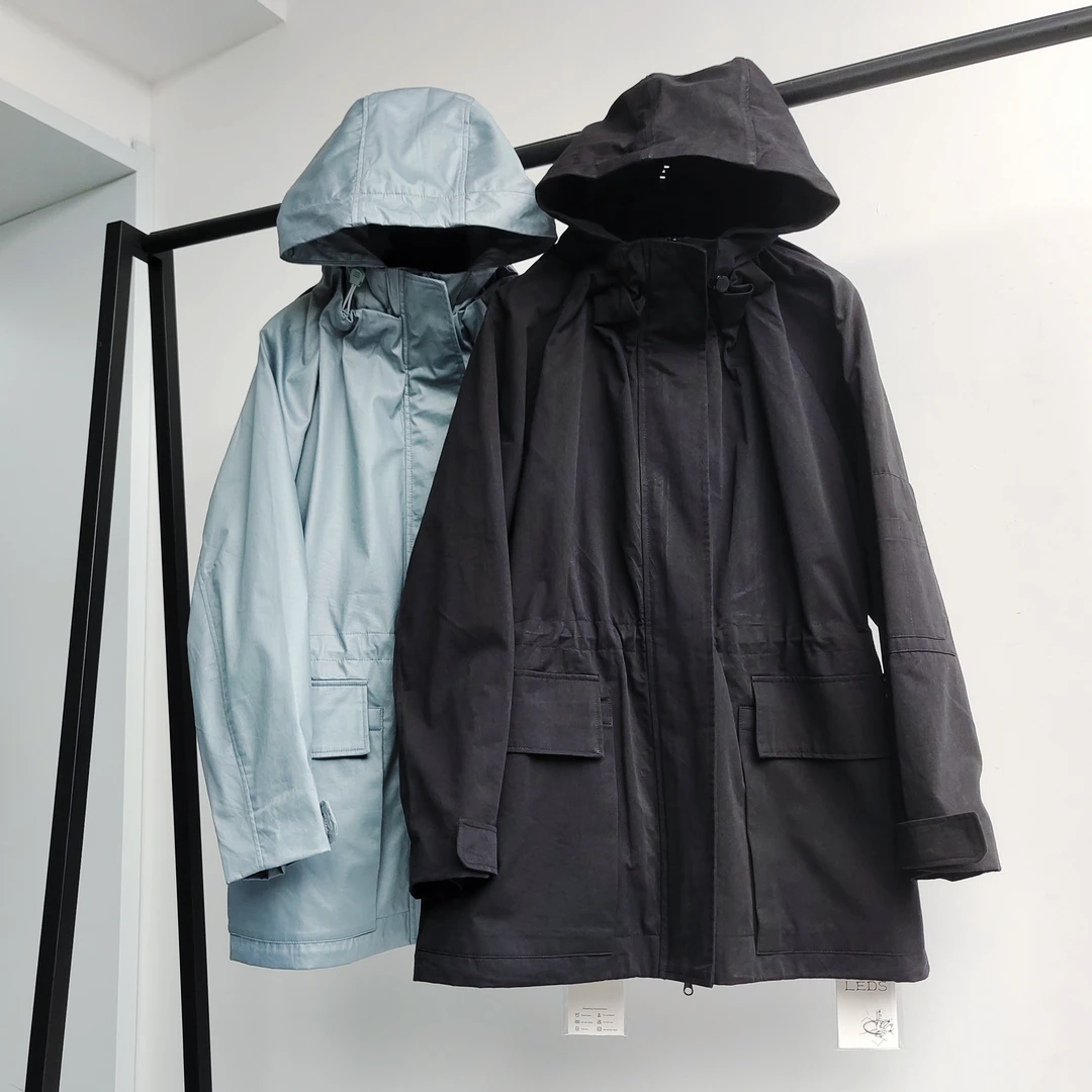 LEDS 6542秋季新款休闲百搭宽松连帽两色外套