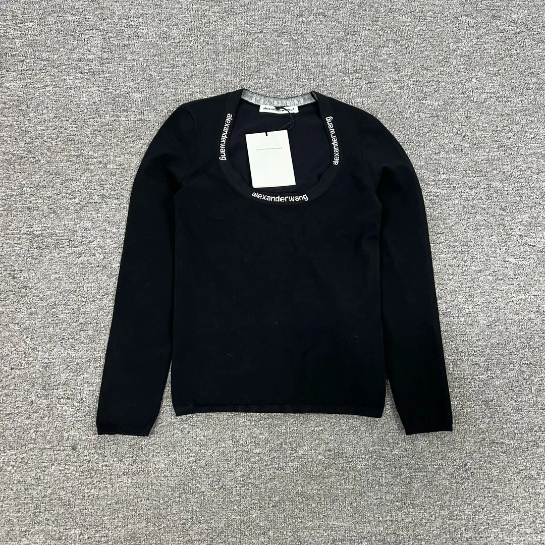全新带吊牌 AlexanderWang 大王 串标Logo 圆领长袖  S码