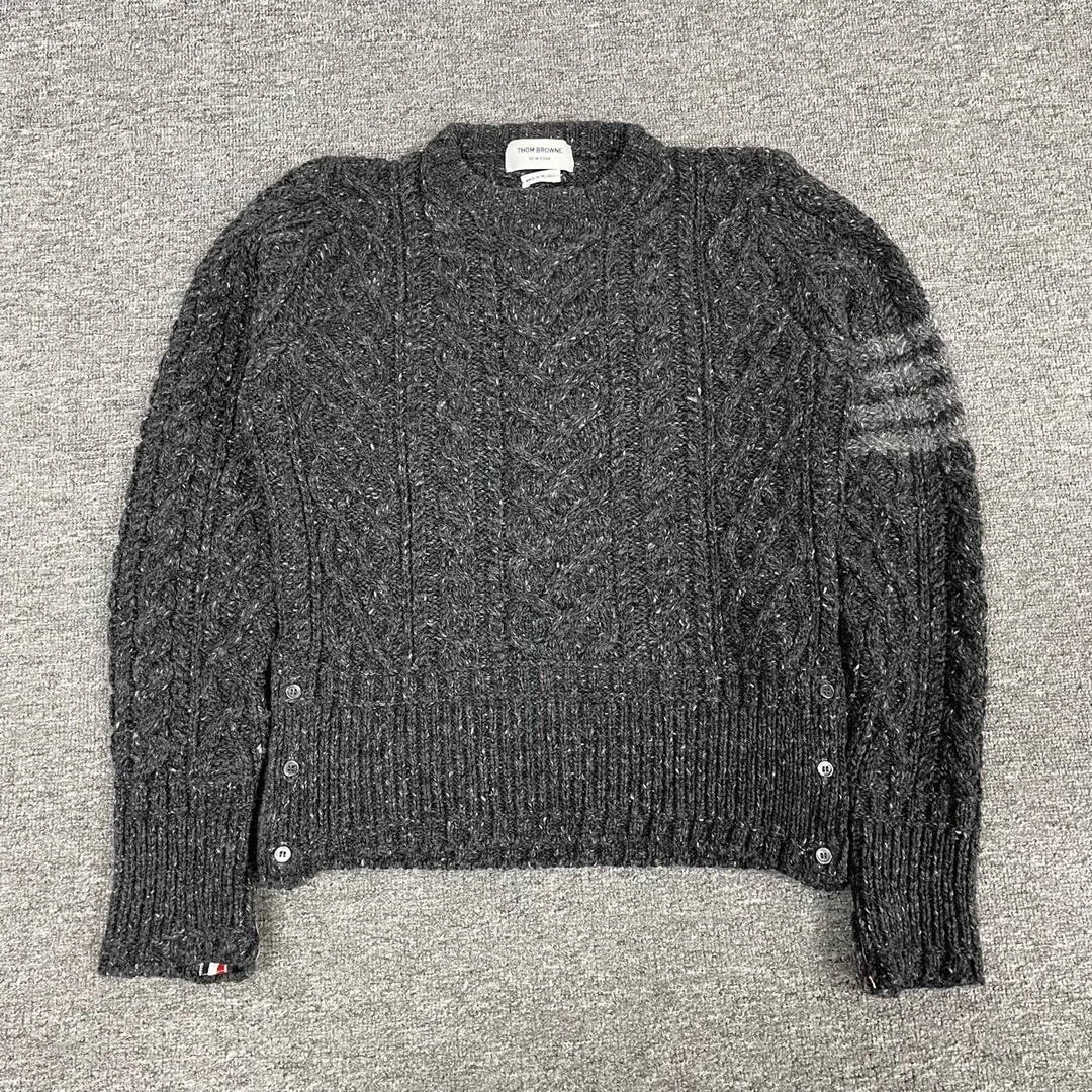 Thom Browne TB 四条纹 麻花针织毛衣 99新 2码