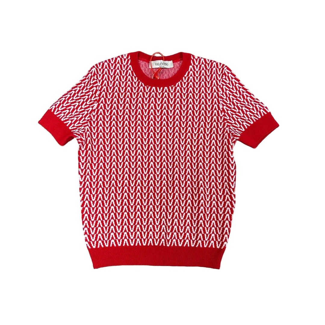 Valentino 华伦天奴 满印Logo 短袖针织衫 全新带吊牌 S码