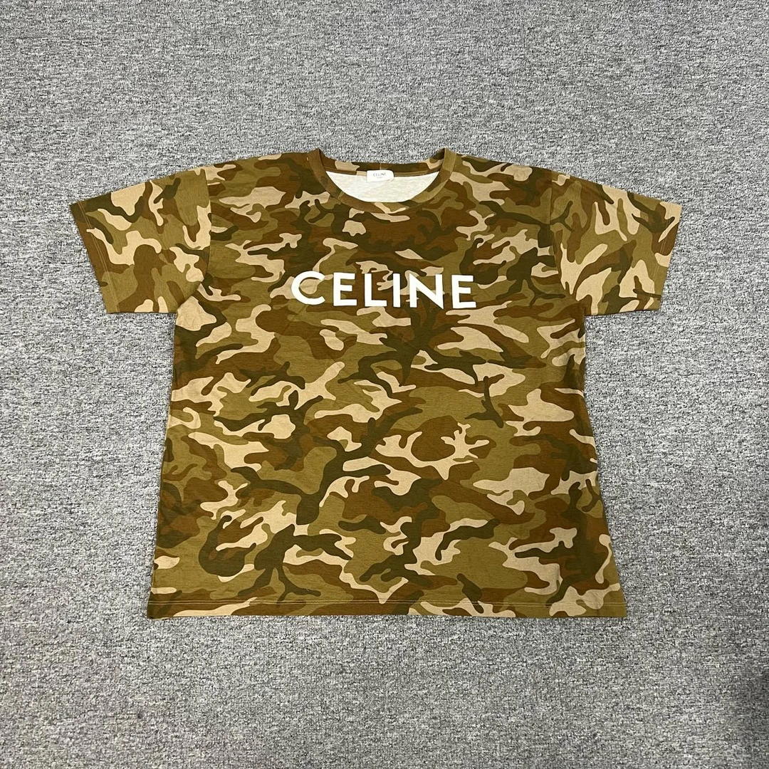 全新带吊牌 Celine 赛琳 迷彩 大Logo 短袖T恤 M L XL码