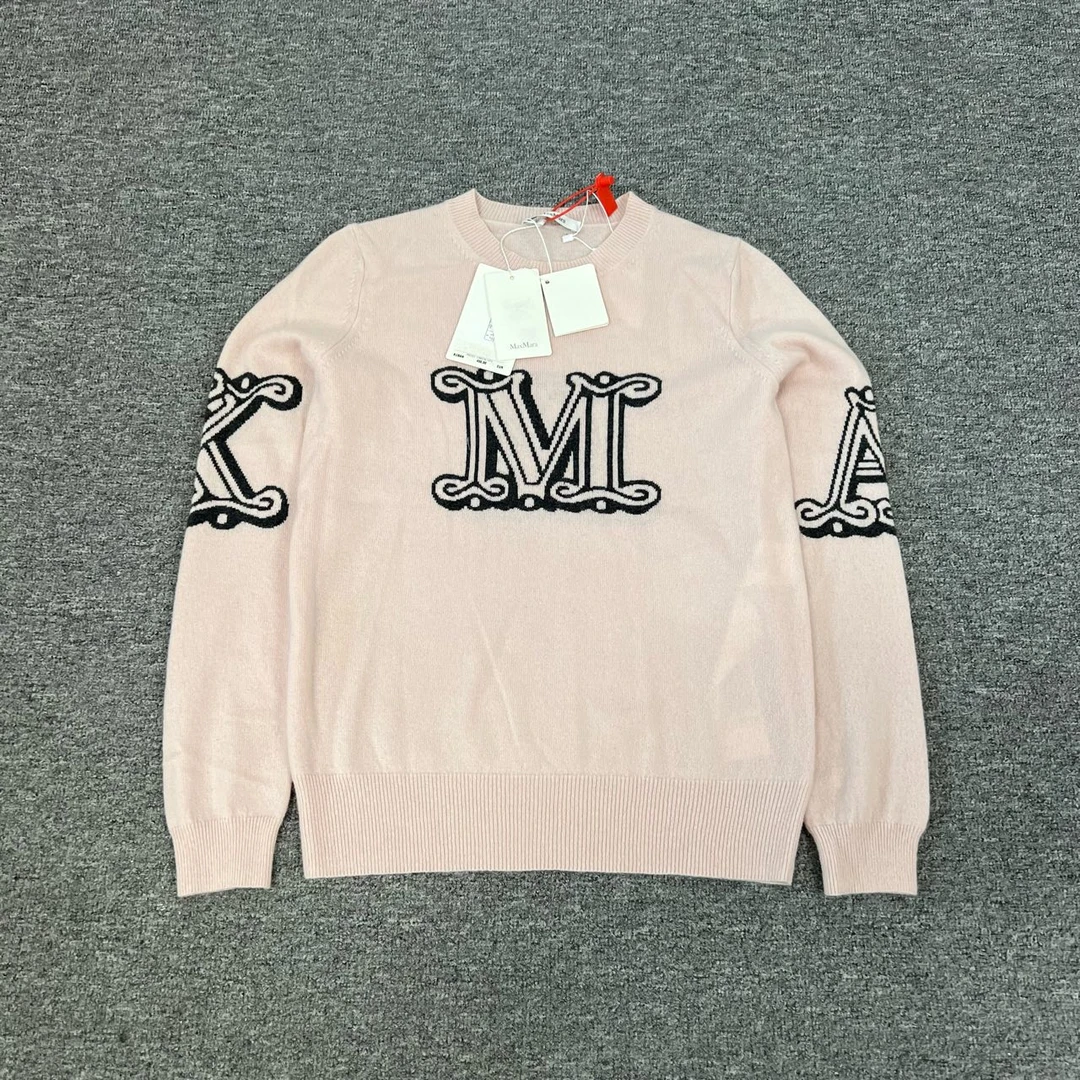 全新未使用 Maxmara 大logo 针织羊绒毛衣 s码