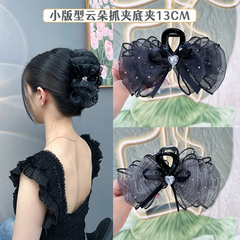 非金属发饰 小号发饰满天星网纱蝴蝶结水钻泡泡抓夹优雅百搭