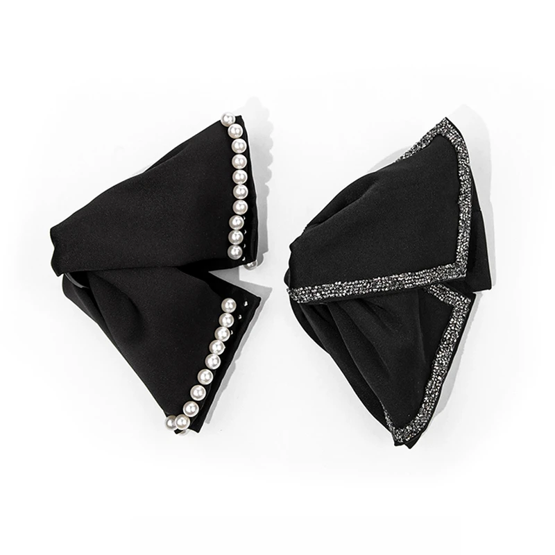 高级感奥黛丽赫本抓夹2024新款发夹气质鲨鱼夹黑色盘发头饰