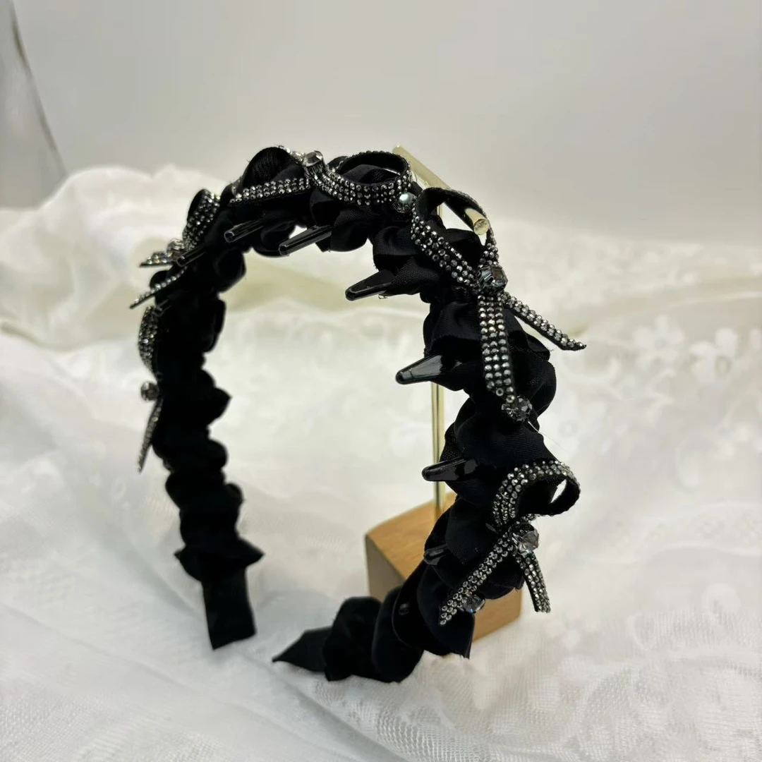 精致气质感黑色发箍女2024秋冬时尚洋气轻奢高颅顶头箍头饰