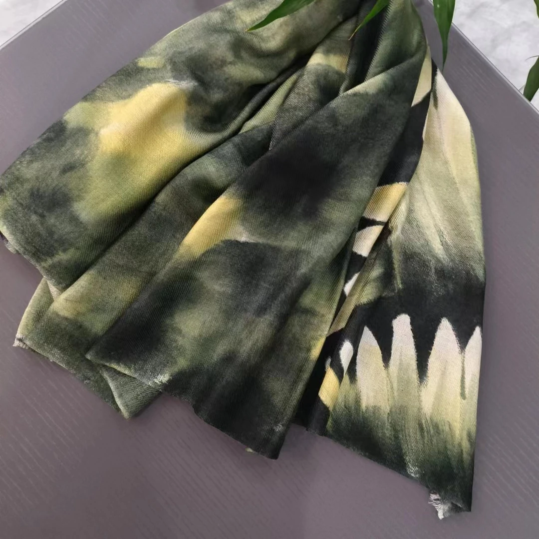 方巾仙女款防晒格子羊毛围巾