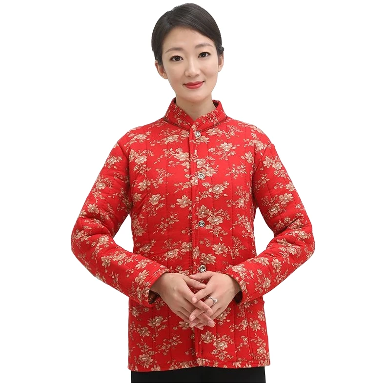 冬季中老年驼绒棉袄女士碎花中国风加厚妈妈装秋冬保暖棉服花棉袄
