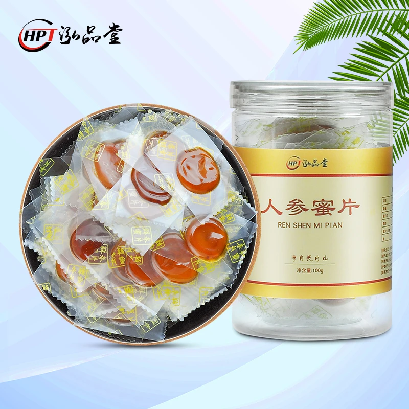 HPT/泓品堂【人参蜜片100g】长白山人参开袋即食营养原产滋补便携