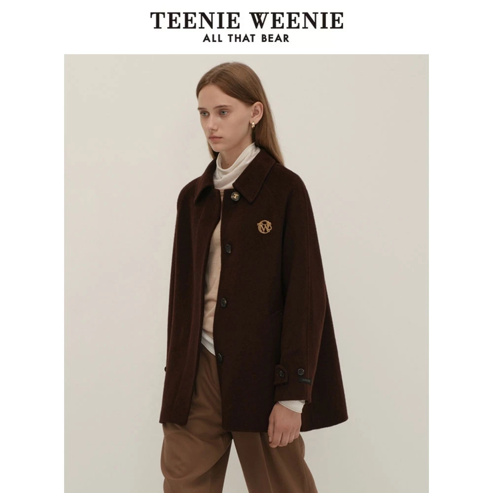 【澳毛+桑蚕丝】TeenieWeenie小熊24静奢风双面毛呢大衣TTJW248C13I