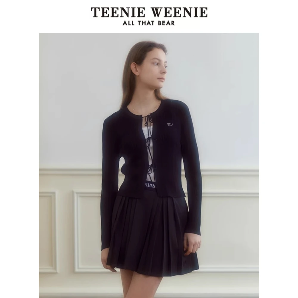 TeenieWeenie小熊24弹力丝轻薄两件套针织吊带开衫女TTCK246419I