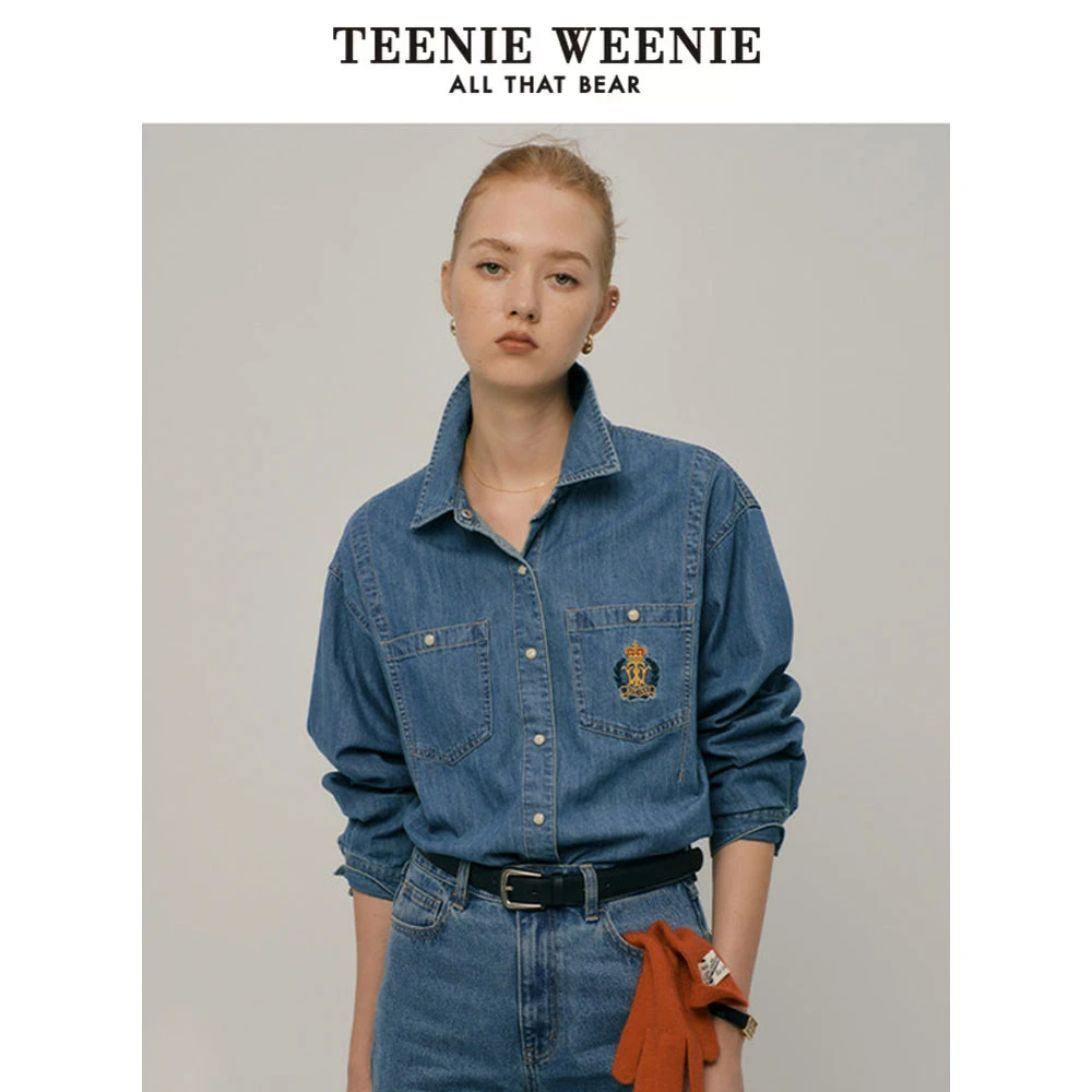 TeenieWeenie小熊复古美式牛仔衬衫外套休闲长袖衬衣TTYP248T04N