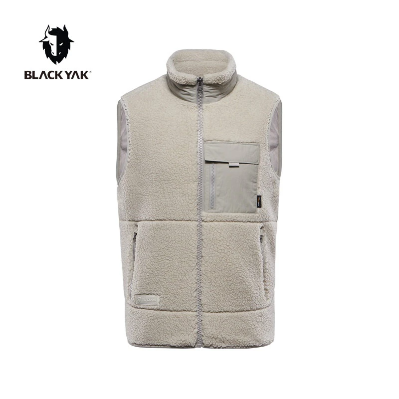 BLACKYAK/布来亚克男士户外休闲仿羊羔绒立领马甲保暖无袖外套