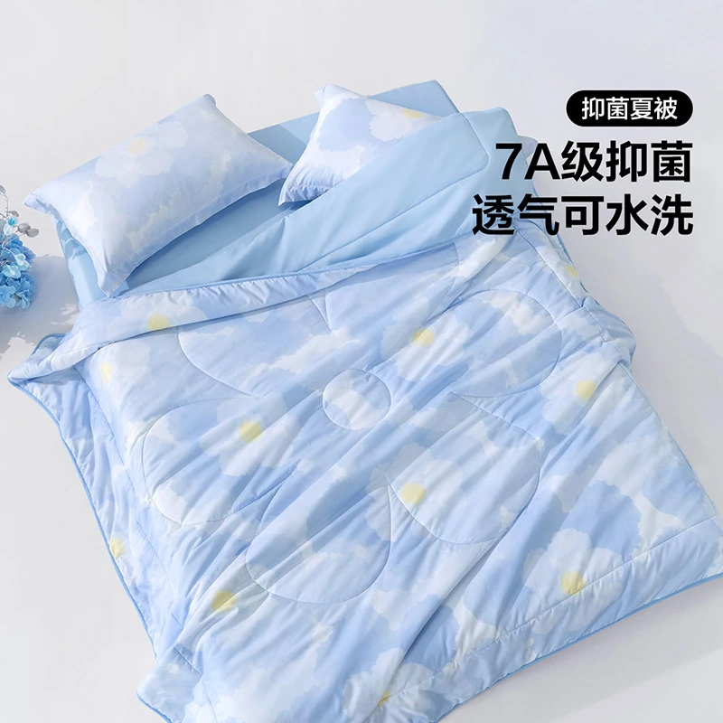 水星集团百丽丝家纺抑菌夏凉被松软透气水洗AB双版清新花卉严选