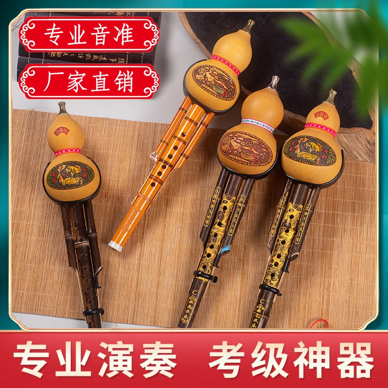 防摔款天然紫竹双音葫芦丝c调降b调成人小孩学生初学乐器音准演奏